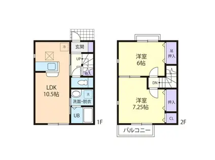 PRIMEVERE(2LDK/1階)の間取り写真