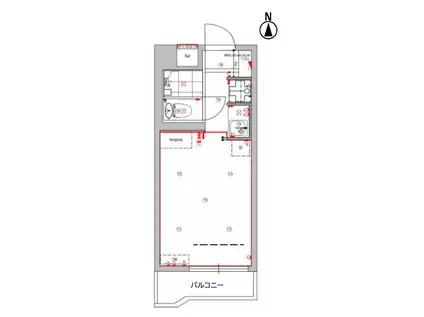 ラ・レジダンス・ド・アドラーブル(ワンルーム/3階)の間取り写真