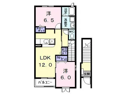 サンロードII(2LDK/2階)の間取り写真