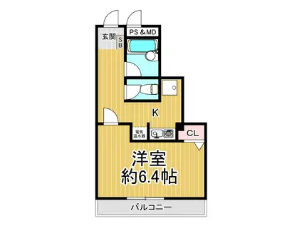 シェーンハイム(1K/2階)の間取り写真