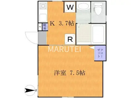 ＪＲ南武線 武蔵新城駅 徒歩4分 3階建 新築(1K/1階)の間取り写真