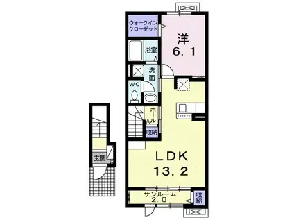 グローヴ IV(1LDK/2階)の間取り写真