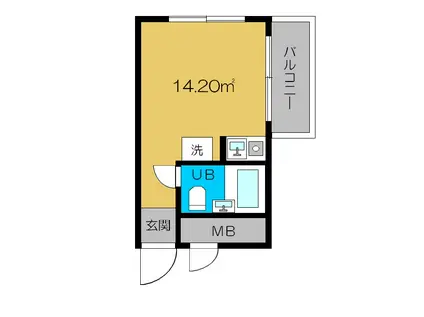 ウエスト・ワンⅡ(ワンルーム/7階)の間取り写真