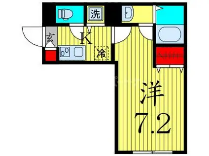 ウッディー ベル(1K/4階)の間取り写真