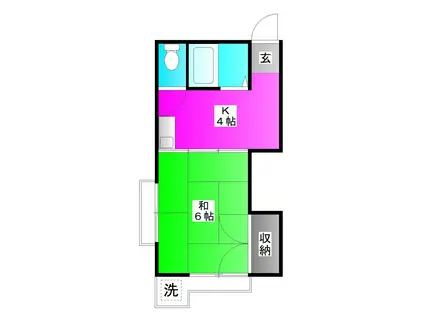 マンション小林会館(1K/6階)の間取り写真