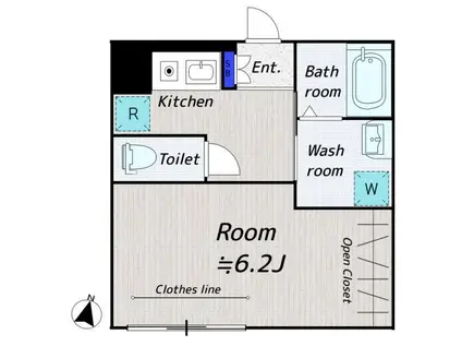 OPーTION SAKASHITA(1K/2階)の間取り写真