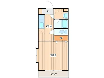 ドミールシャルマン(1K/4階)の間取り写真