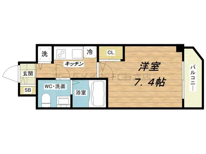 S-RESIDENCE北浜(1K/8階)の間取り写真
