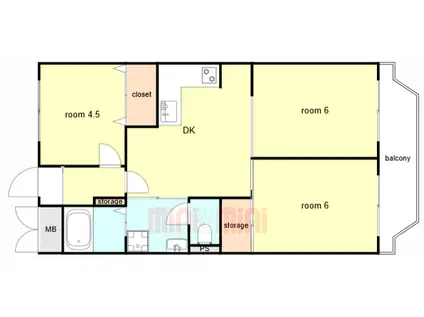 ビアンコディモーラ(3DK/1階)の間取り写真