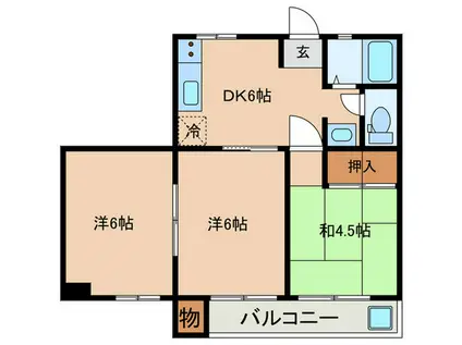 南マンション(3DK/4階)の間取り写真