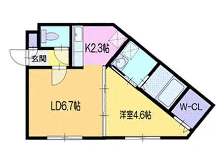CLASSIK HIBARIGAOKA(1LDK/2階)の間取り写真