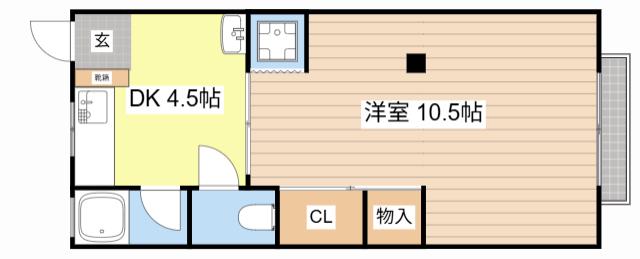 第一カナヤハイツ(1DK/2階)の間取り写真