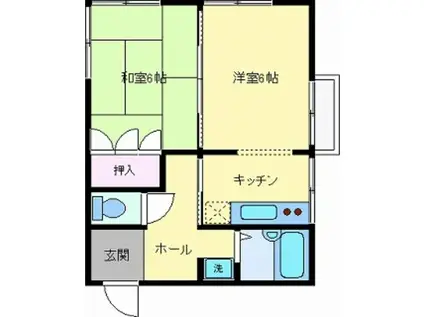 ブルーオーシャン(1LDK/1階)の間取り写真