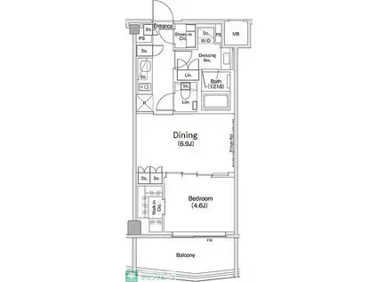 ザ・パークハビオ渋谷クロス(1DK/8階)の間取り写真