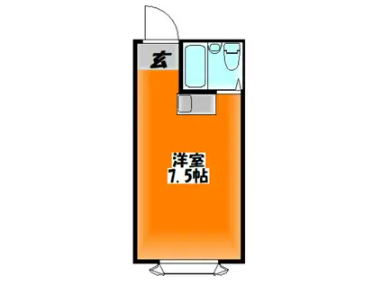 大和ヒューマンハイツ(ワンルーム/4階)の間取り写真