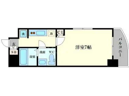 セレニテ桜川駅前プリエ(1K/8階)の間取り写真