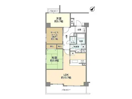 ナイスアーバン新子安(2SLDK/2階)の間取り写真