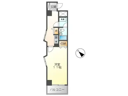 小諸ハイタウン(1K/3階)の間取り写真