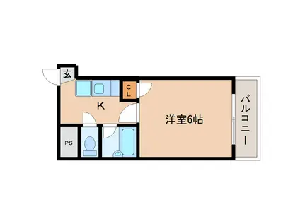 ライズマンション(1K/5階)の間取り写真