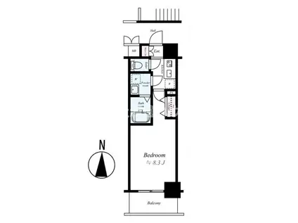 エスリード江坂公園(1K/11階)の間取り写真