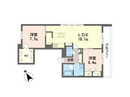 グレイス市谷台町(2LDK/3階)の間取り写真