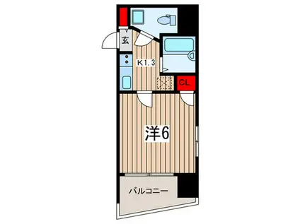 デイジーコート日本橋浜町(1K/3階)の間取り写真