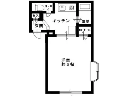 サンマリン西舞子(1K/1階)の間取り写真