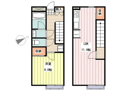 グリーンパレスケヤキ(1LDK/1階)の間取り写真
