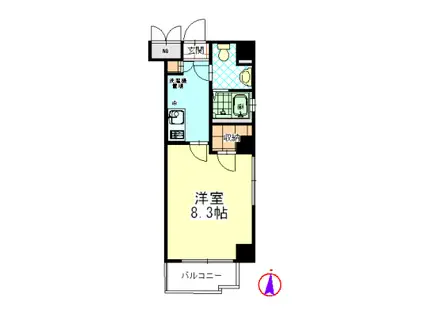 エスポワール三宿(1K/2階)の間取り写真