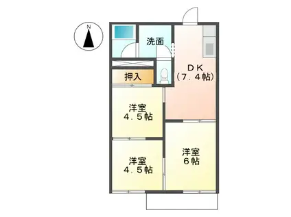 グレース柳山(3DK/2階)の間取り写真