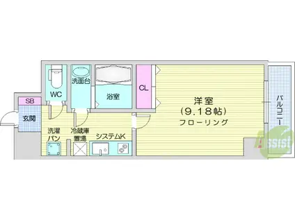 NASIC仙台東口(1K/2階)の間取り写真