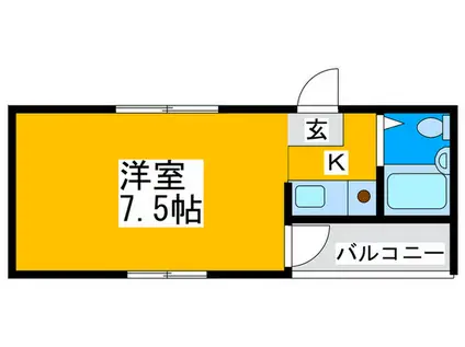 サンシルクラポピー(1K/1階)の間取り写真