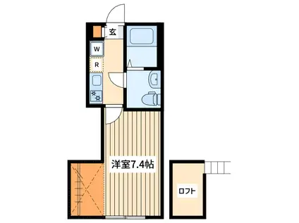 クレイス東大和市(1K/2階)の間取り写真
