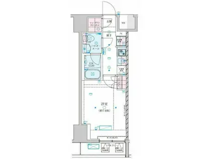 GENOVIA川崎VII(1K/9階)の間取り写真