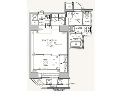 シーフォルム浅草(1LDK/9階)の間取り写真