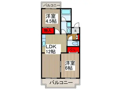 サンライトマンション(2LDK/1階)の間取り写真