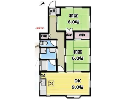 貸アパート久喜東5丁目(2DK/1階)の間取り写真