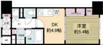 レジディア神戸磯上(1DK/8階)の間取り写真