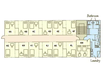 シエルハウス土樋(ワンルーム/4階)の間取り写真