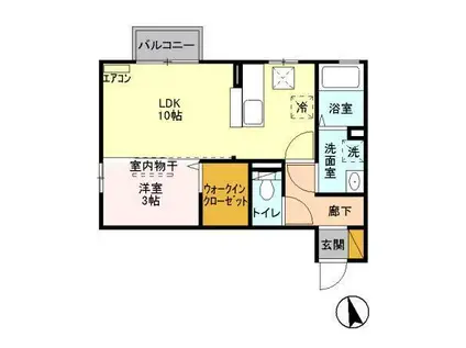 セレクトB(1LDK/1階)の間取り写真