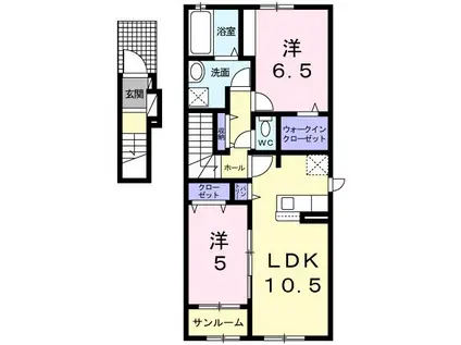 アリビオI(2LDK/2階)の間取り写真