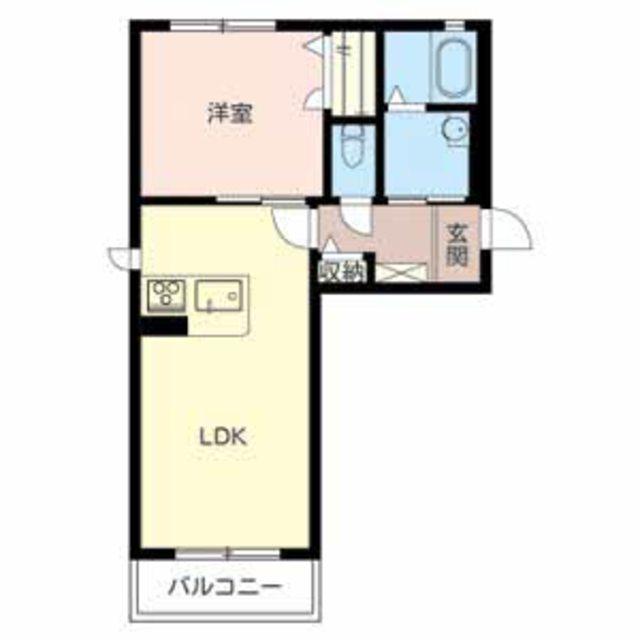 シャーメゾンリーリエF棟(1LDK/1階)の間取り写真