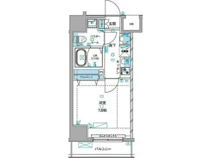 ジェノヴィア浅草IIIグリーンヴェール(1K/6階)の間取り写真