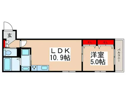 BRUJULA(1LDK/3階)の間取り写真