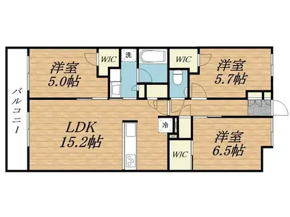 プラウドシティ武蔵浦和ステーションアリーナ(3LDK/19階)の間取り写真