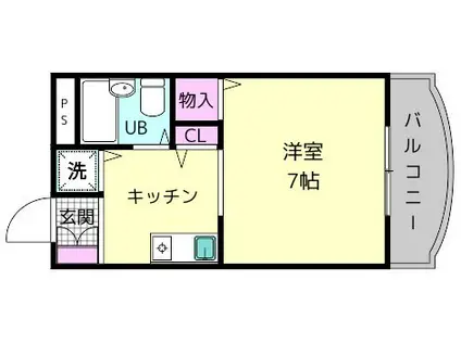 ピュア・ハイツ(1K/2階)の間取り写真