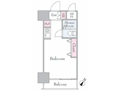 ライオンズマンションヨコハマ戸部(ワンルーム/9階)の間取り写真