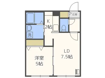 A BELIAII(1LDK/3階)の間取り写真