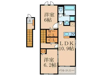 DO SON A棟(2LDK/2階)の間取り写真