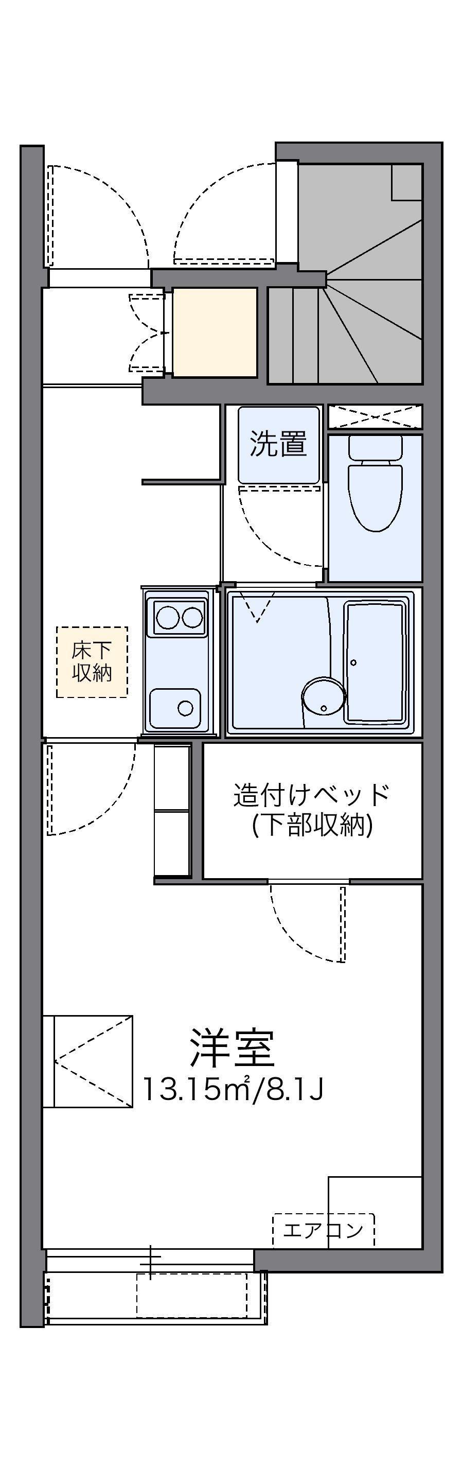 レオネクストアダージョ(1K/1階)の間取り写真